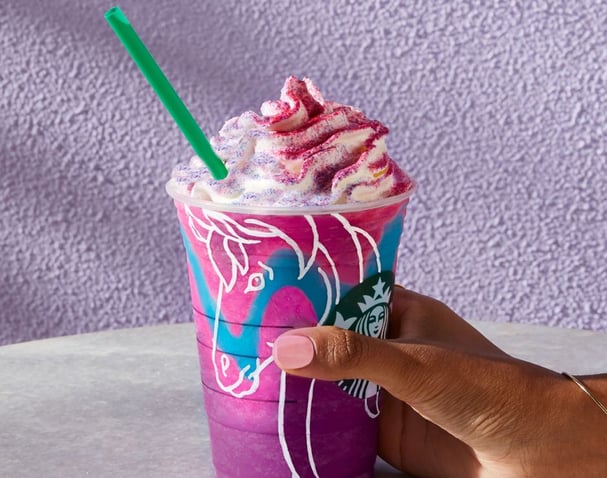 Starbucks Unicorn Frappuccino Coffee Packaging