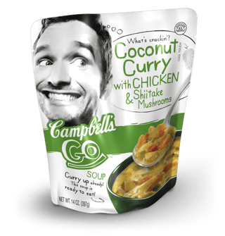 campbells soup packaging in stand up pouch