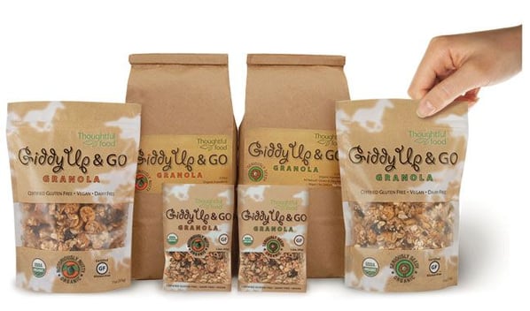 Granola in Kraft Stand Up Pouches