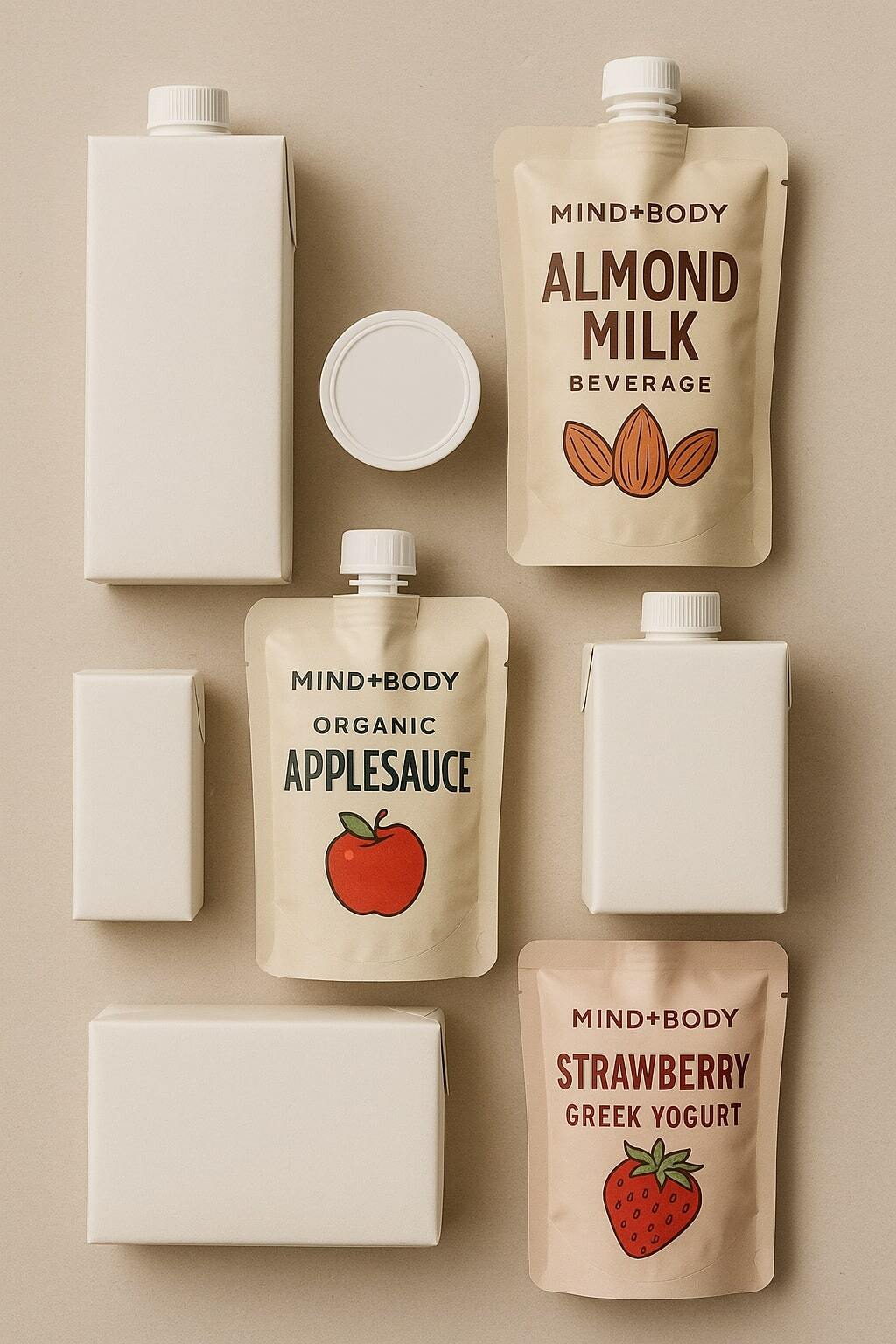 Assorted aseptic packages arranged together to illustrate broad applicability.