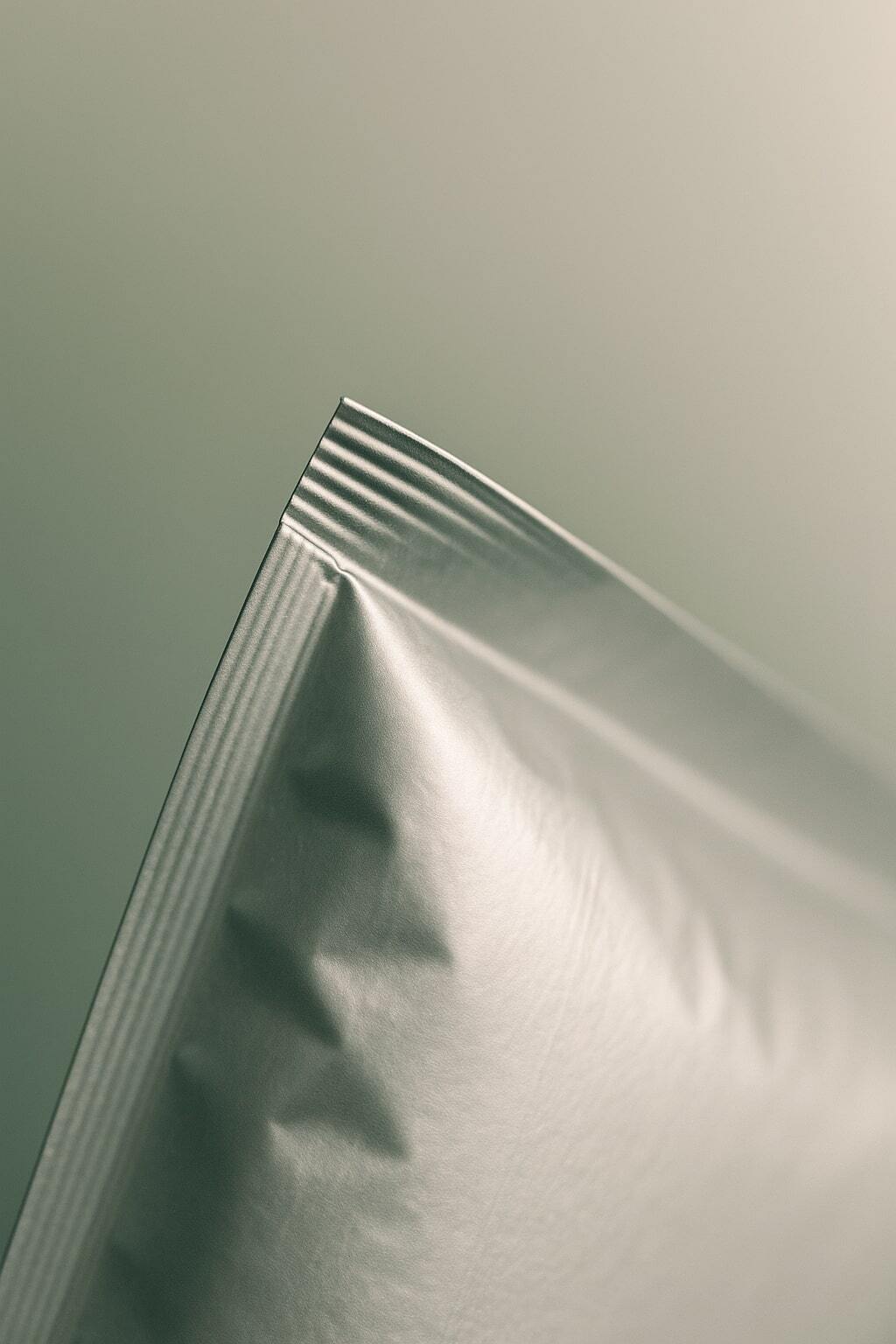 Close-up of lightweight aseptic pouch symbolizing efficiency and sustainability.