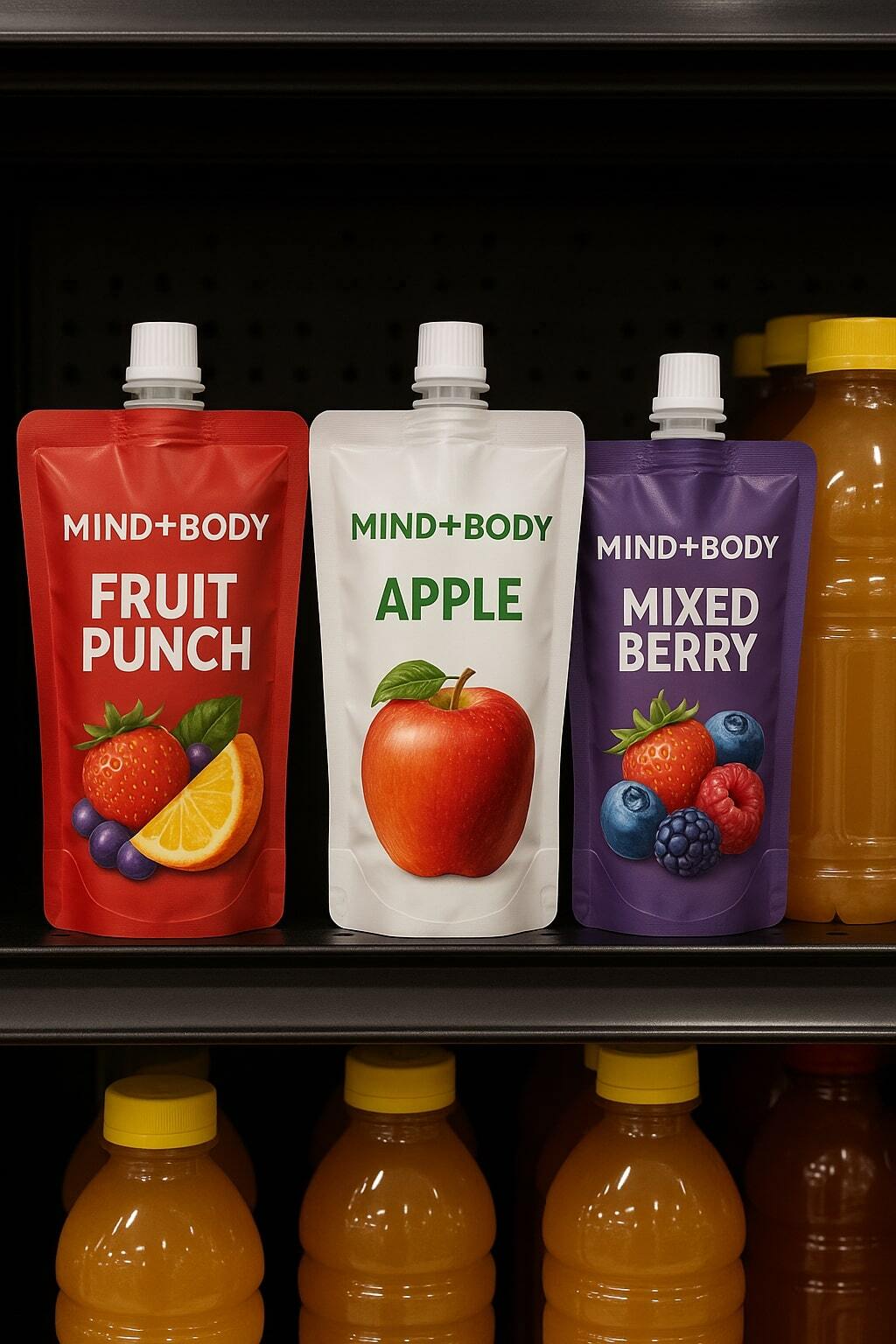 Juice brand transitions from plastic bottles to spouted liquid pouches with major cost savings.