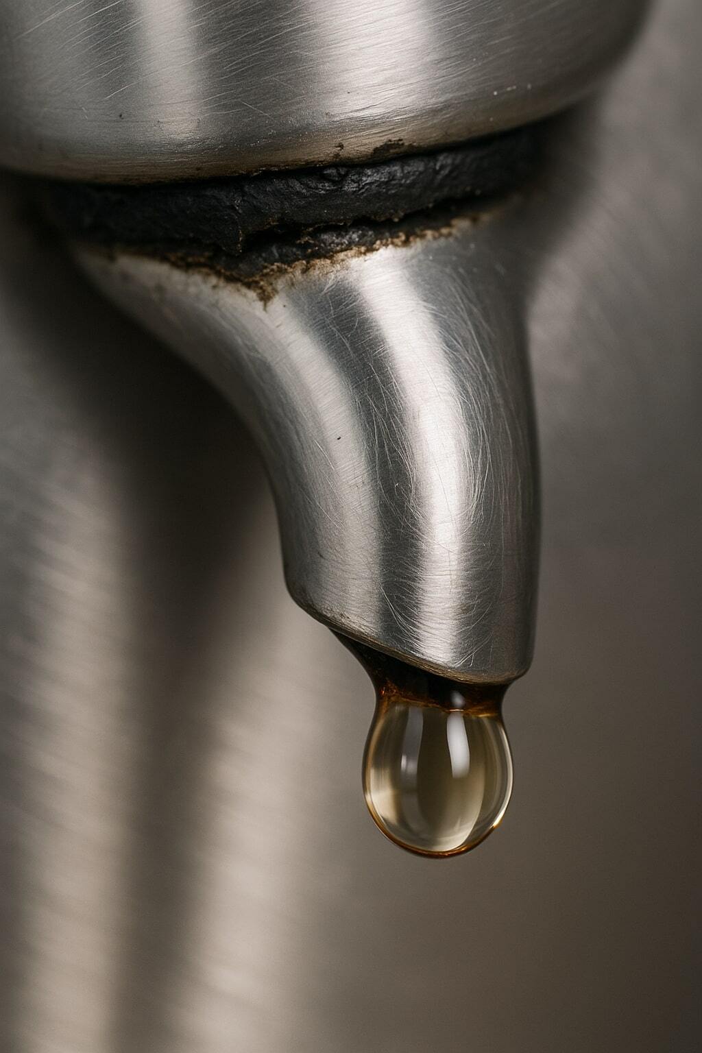 Close-up of a leaking spouted pouch illustrating packaging failure.